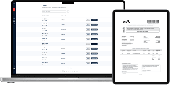STAMP merchant platform interface showing invoice management